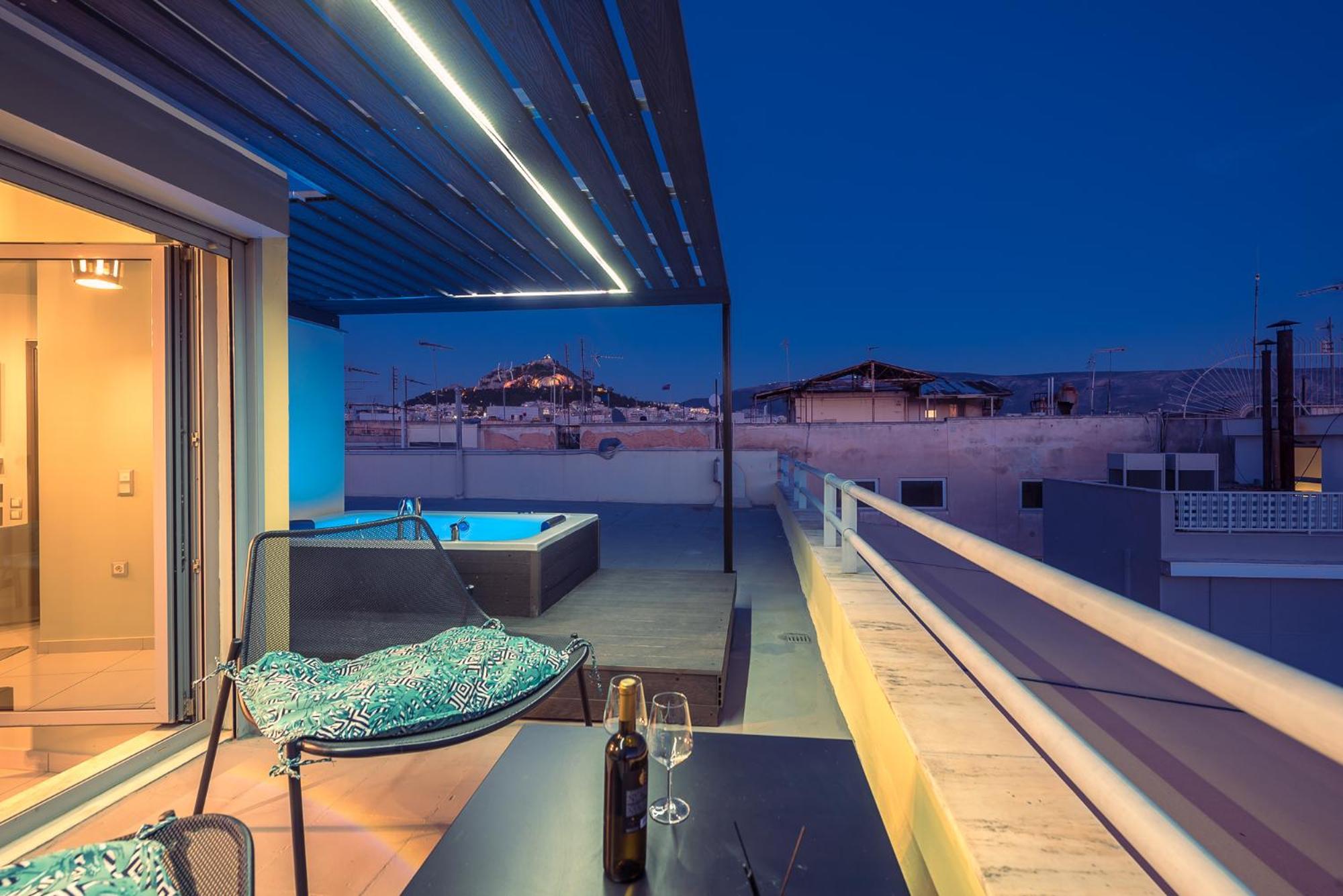 Acropolis View Mini Sky Suite & Hot Tub Athen Exterior foto