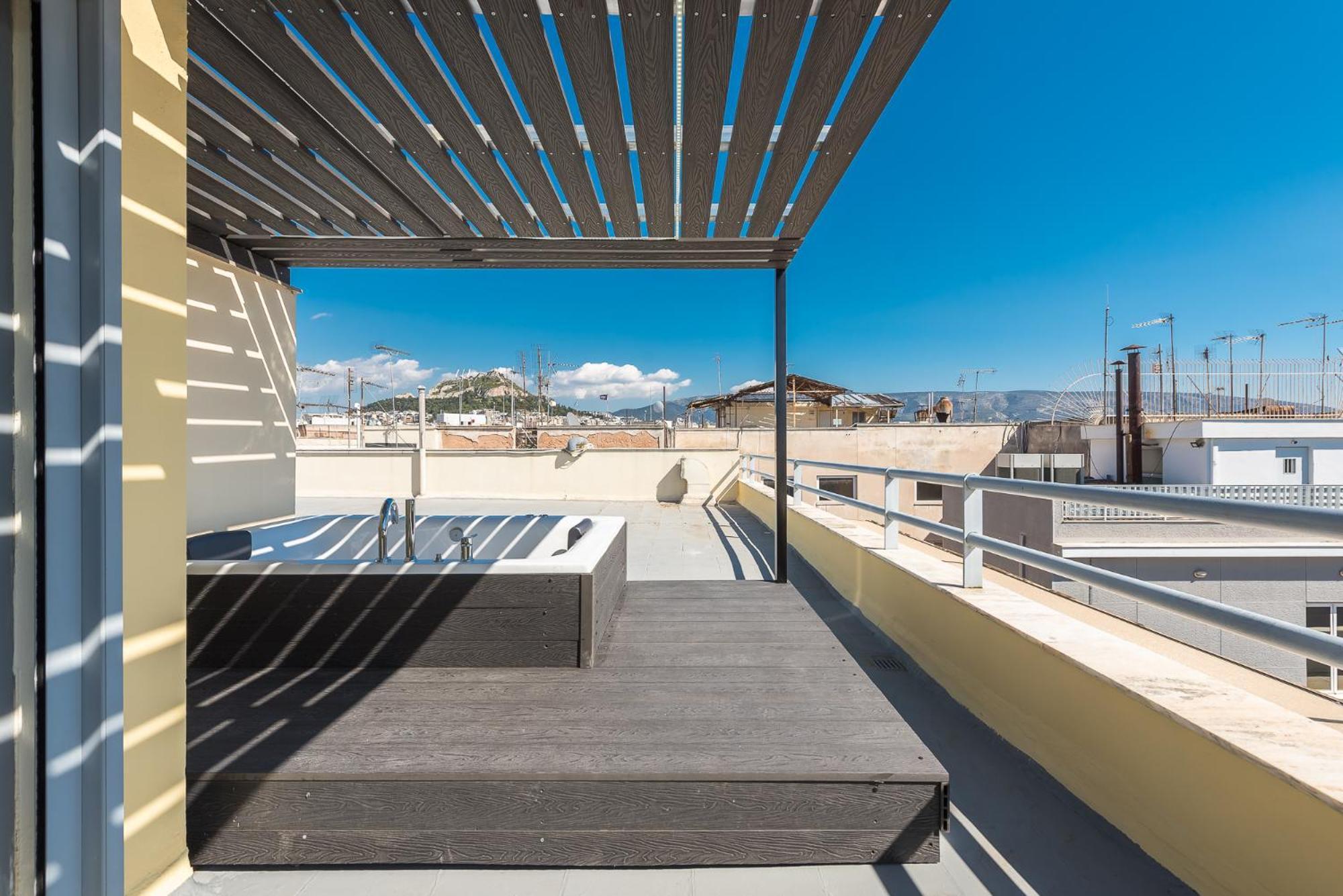 Acropolis View Mini Sky Suite & Hot Tub Athen Exterior foto