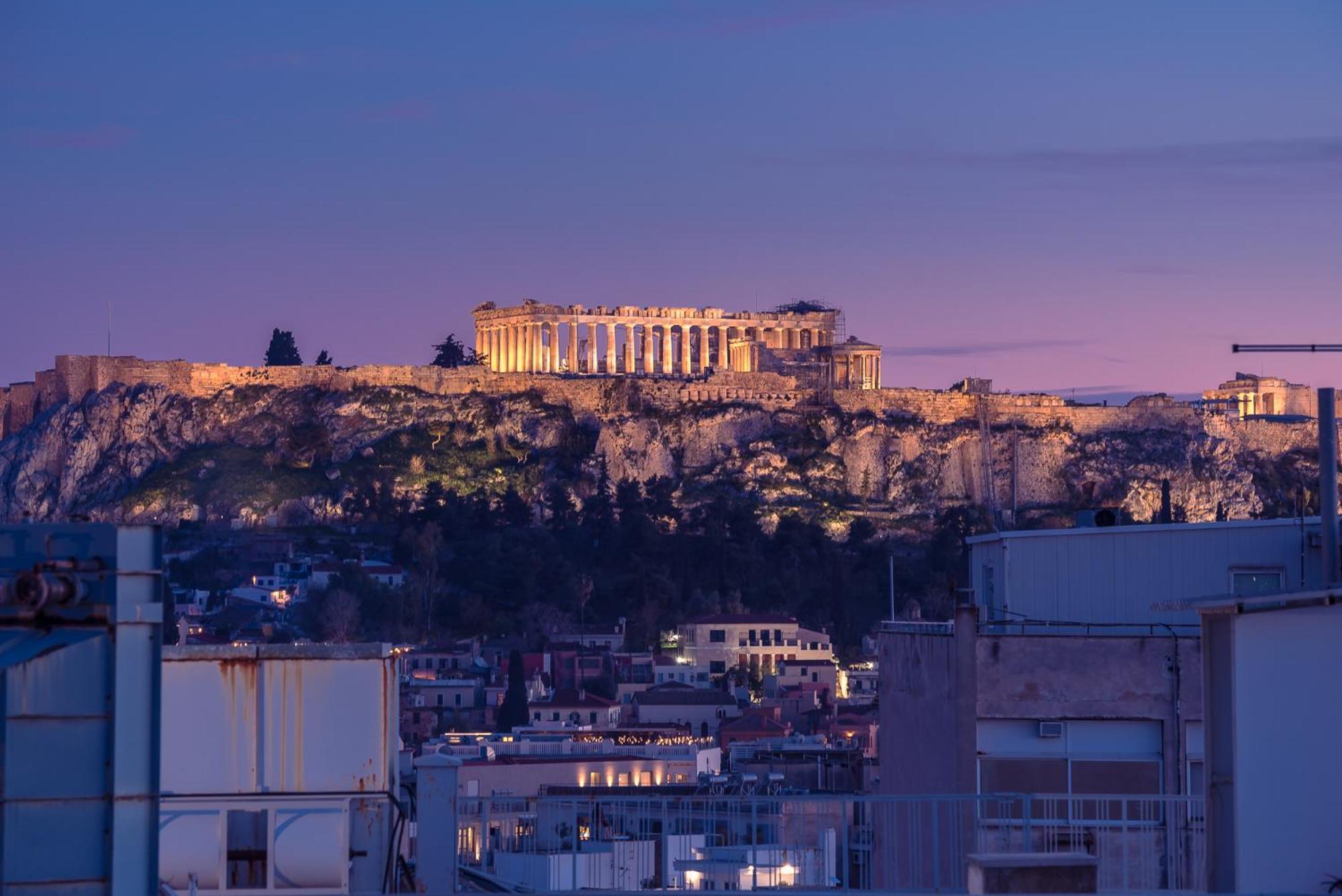 Acropolis View Mini Sky Suite & Hot Tub Athen Exterior foto