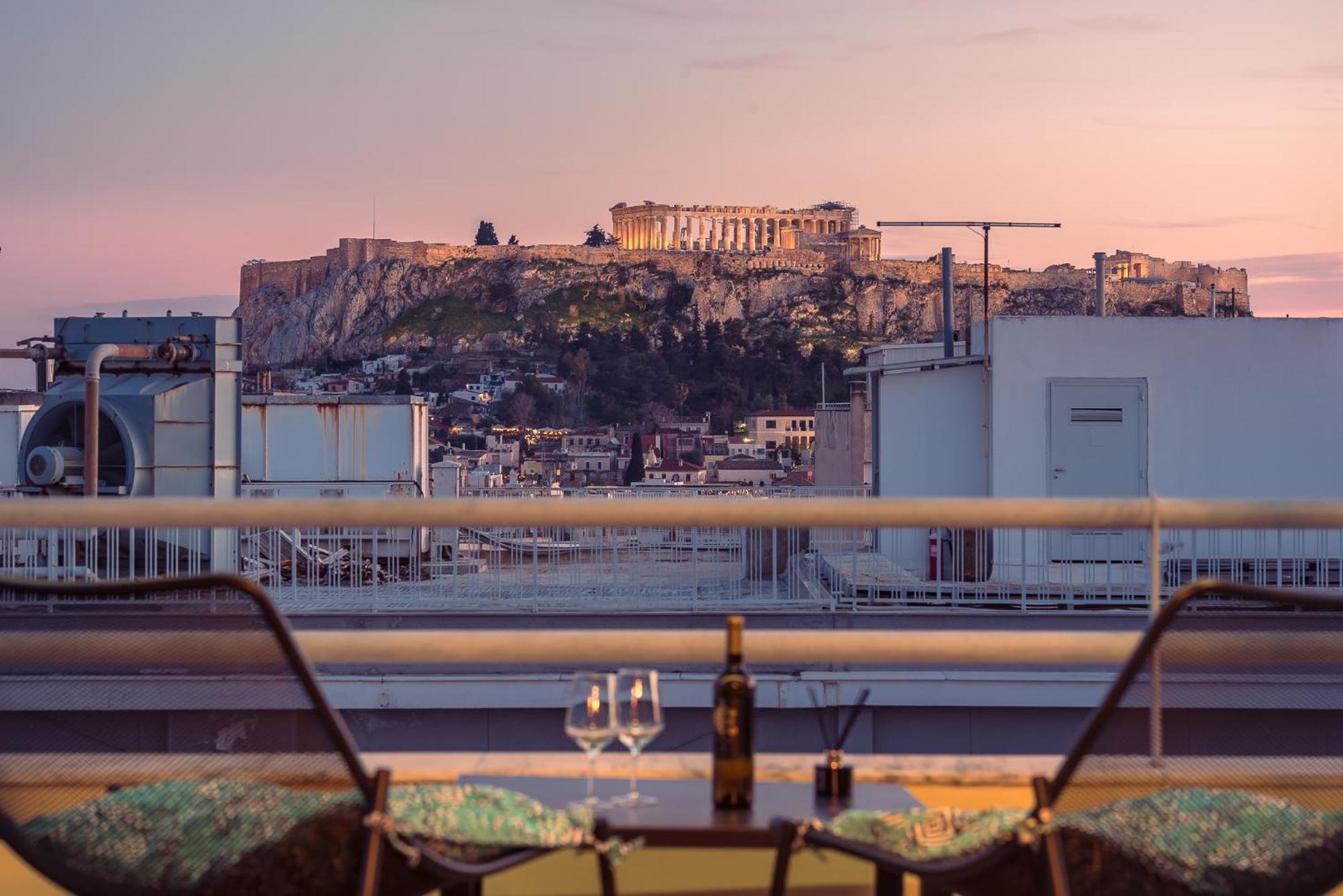 Acropolis View Mini Sky Suite & Hot Tub Athen Exterior foto