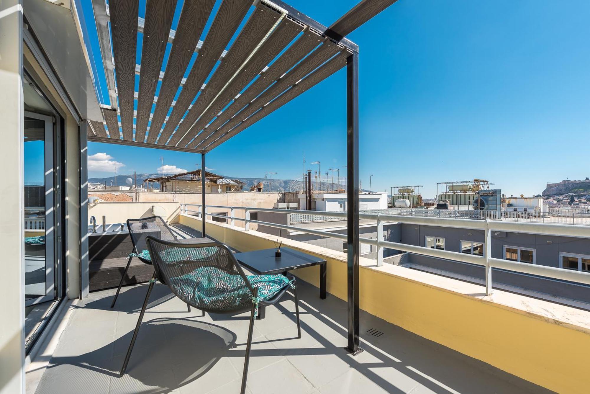 Acropolis View Mini Sky Suite & Hot Tub Athen Exterior foto