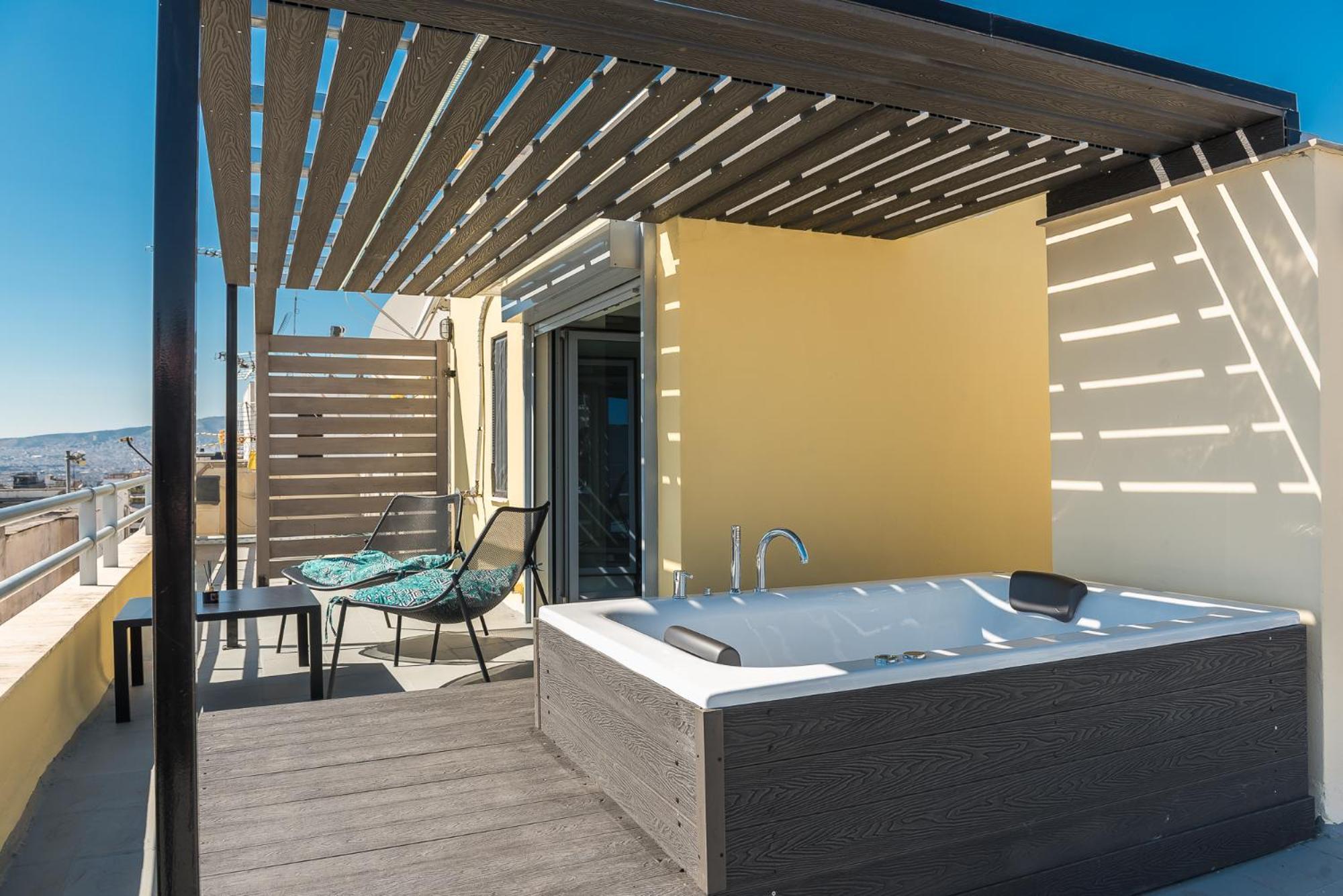Acropolis View Mini Sky Suite & Hot Tub Athen Exterior foto