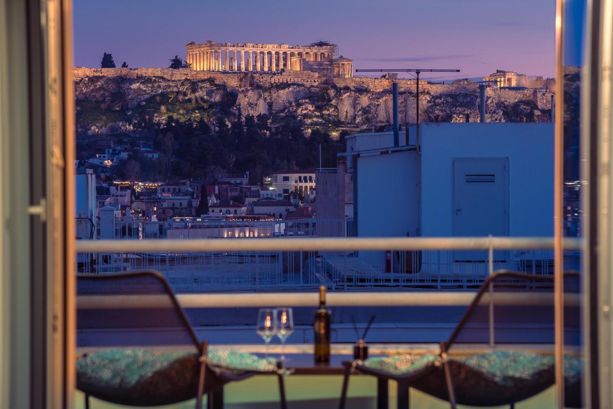 Acropolis View Mini Sky Suite & Hot Tub Athen Exterior foto